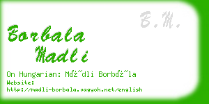 borbala madli business card